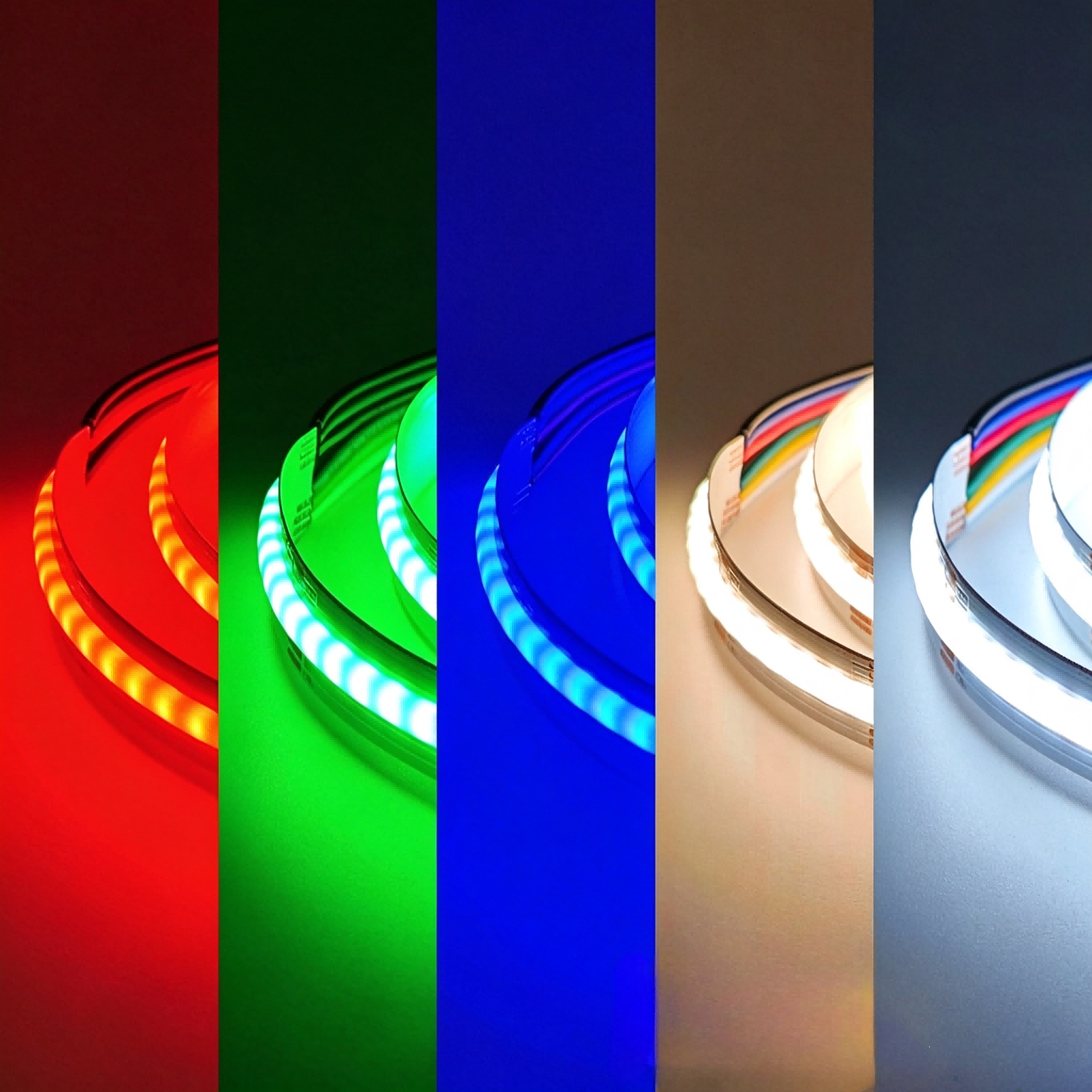 RGBCW red, green, blue, warm white and cool white light output